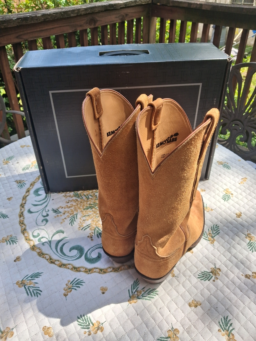 Lucchese Classic for KEMO SABE GRIT Suede Western Cowboy Boots, 9.5 fits Like 10 - Picture 4 of 10